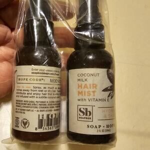 Soapbox coconut milk Hair oil mist vitamin E NEW 2 pack